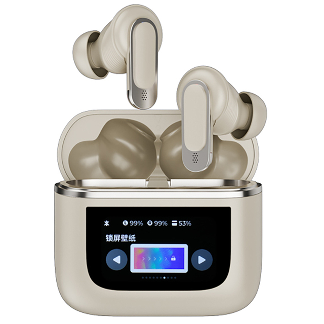 Best-selling TWS LCD Touch Screen Digital Display LED Real Wireless Stereo Sports Bass Earphones ENC ANC Active Noise-cancelling