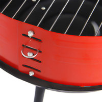 Grils de barbecue à charbon de bois portables légers rouges de 14 "pour les barbecues de pique-nique de camping en plein air avec pare-vent