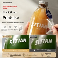 Autocollants personnalisés pour bouteilles de fruits et légumes, étiquettes en cristal, autocollants de transfert pour logo de tasse, autocollants imperméables, résistants à la chaleur, transparents