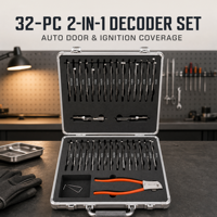 Lot de 32 outils de serrurier professionnels Lishi en acier inoxydable avec pince à découper les clés incluse