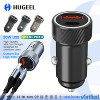Nouveau chargeur de voiture PD30W 2026, mini adaptateur DC pour voiture, charge rapide QC3.0, chargeurs USB-C pour téléphone et tablette, kit de câbles de chargeur de voiture Type C