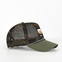 Gorra Trucker de Malla Completa con Estampado de Camuflaje Personalizado al por Mayor, con Bordado 3D y Cuerda de Poliéster