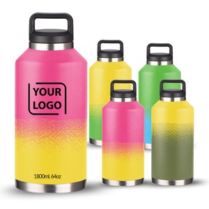 Đi xe đạp đi bộ đường dài tuyệt vời! 32oz nước bằng thép không gỉ chai đôi tường rộng miệng rơm thể thao căng tin thiết kế mới kích thước lớn 2L - Product Image 5