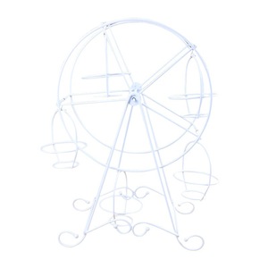 Iron Ferris Wheel Cake Stand 5 Cup White Metal Dessert Display Rack For Birthday Party Table Decorations - Product Image 3