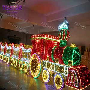 Décoration de Noël extérieure lumineuse à motif de train LED, locomotive illuminée pour jardin et place publique - Product Image 4