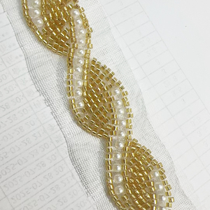 ホットウェディングスカーフビーズスパンコールビーズ服アクセサリーバッグ靴アクセサリードレス花柄エッジ刺繍メッシュレース - Product Image 5