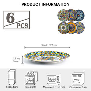 6個セットボヘミアンセラミック石器ディナープレートカラフル充電器磁器食器食品 & 家庭用 - Product Image 2