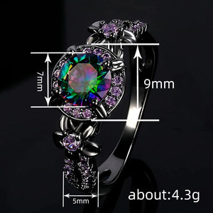 Anello con Fiore Colorato per Donne, Gioiello da Dito Elegante e alla Moda - Product Image 4