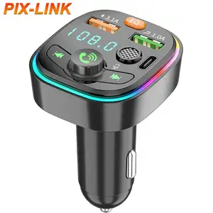 FM Transmitter Audio Receiver BT Handsfree Coloful Light Type C PD 20W 3.1A Car Charger Fast Charge Car Mp3 Player