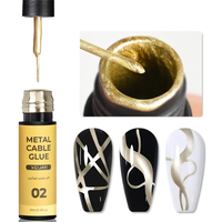 Gel de Peinture Métallique Super Brillant 5ml Effet Chrome Rose Gold Argent Miroir pour Dessin et French Manucure - Vernis à Ongles Nail Art