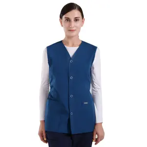 Custom Ladies Scrub Vest Hospital Uniforms Sleeveless Garment Wholesale Nurse Scrub Vest for Women Woven Work Uniform 20 Pcs