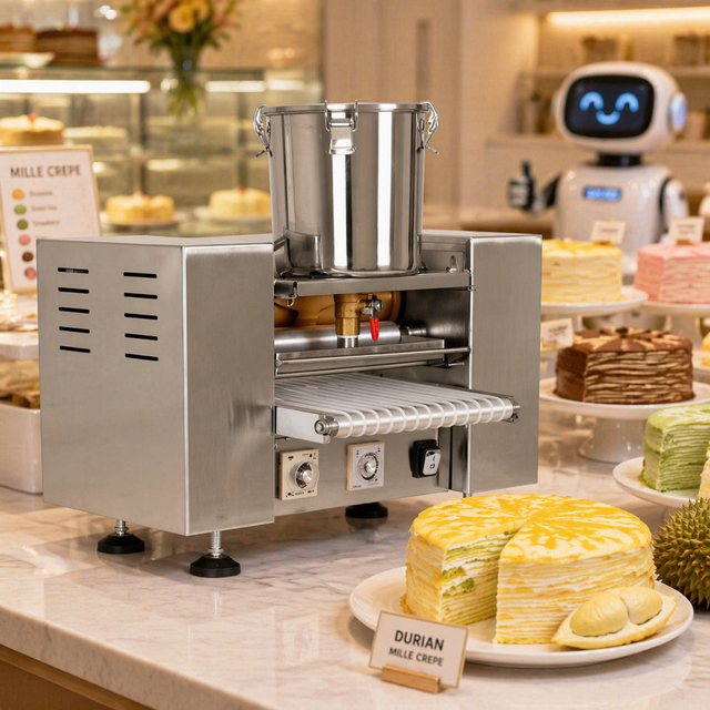 Automatic Flipping Function Commercial Automatic Crepe Cake Maker Thousand Layer Pancake Skin Board Crepe Making Machine
