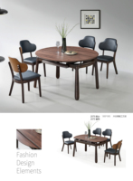 Ensemble de table et chaises de salle à manger ovales en bois massif, style moderne et luxueux du milieu du siècle, 4 à 6 places, meubles de cuisine complets