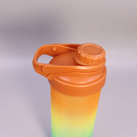 Vente en gros 700ml Multicolore Logo personnalisé Salle de sport en plastique Eau pour Shaker Bouteille Mélangeur pour Ballon pour l'extérieur Voyage et Camping