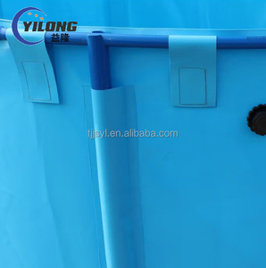Réservoir d'étang d'eau pliable circulaire en PVC enduit de bâche extérieure Réservoir d'élevage de poissons koi à cylindre de <span class=keywords><strong>1000</strong></span> <span class=keywords><strong>litres</strong></span> - Product Image 6