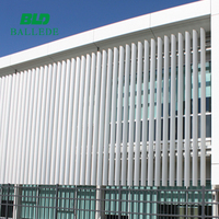 Stores verticales en aluminium, ailettes pare-soleil aérodynamiques