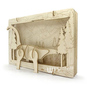 Wcent design assemblaggio brontosauro in legno per bambini Custom criniera puzzle cartoline in legno all'ingrosso giocattoli - Product Image 1