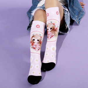 Vớ In Hình 360 Màu Hồng Dễ Thương Mẫu Búp Bê Tuổi Teen Dream Girl Tube Vớ - Product Image 1