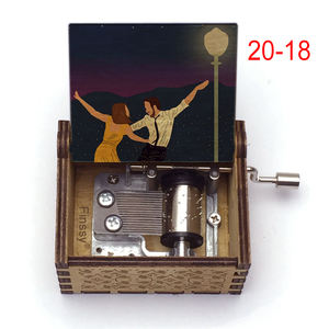Caja de música de madera <span class=keywords><strong>La</strong></span> <span class=keywords><strong>Land</strong></span> Hand Crank 18 Note Movie Musical Theme admite personalización regalo de cumpleaños - Product Image 4