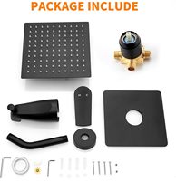 Ensemble de robinetterie de douche pour salle de bain, pommeau de douche effet pluie de 8 pouces, écologique, couleur noire moderne, nickel brossé