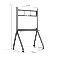 Carrito de TV Móvil Multifuncional QDE, Soporte de Piso Móvil para Pantalla Plana Interactiva, Carrito de TV Móvil para Sala de Estar o Balcón