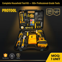 Kit d'outils sans fil 21V pour la maison, ensemble d'outils électriques de plus de 100 pièces avec perceuse, batterie au lithium, chargeur, tournevis, pinces dans un coffret rigide