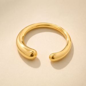 Chunky Luxury Stainless Steel 18K <b>Gold</b> Plated Geometric Trendy Textured Irregular <b>Rings</b> - Product Image 2