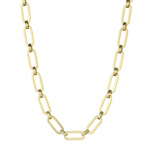 Bracelet et Collier Unisexe en Acier Inoxydable Plaqué Or 14 carats, Chaîne Tendance Maille Boîte, Maille Trombone, Maille Rolo, pour Usage Quotidien et Mariage - Product Image 4