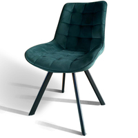 Chaise de salle à manger confortable avec dossier, chaise de salle à manger moelleuse et douillette en velours pour la maison, l'appartement et le restaurant