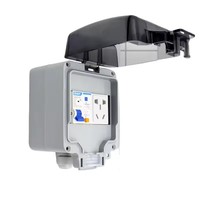 Nouvelle boîte de protection carrée élégante IP67 en PC et aluminium, étanche à la poussière, grise, robuste, pour interrupteur et prise murale, pour usage extérieur