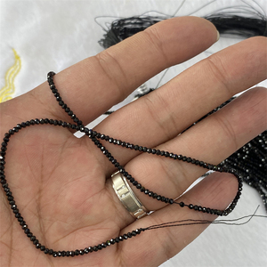 Natürliche schwarze Spinell Edelstein Perlen facettiert Schneiden lose Edelsteine Spinell Perlen - Product Image 2