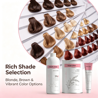 Crème colorante pour cheveux personnalisée, 143 couleurs, coloration permanente professionnelle, faible teneur en ammoniaque et sans PPD, fournisseur en gros de colorants pour cheveux