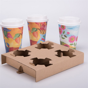 Commercio all'ingrosso della fabbrica di usa e getta da asporto tazza di <span class=keywords><strong>caffè</strong></span> <span class=keywords><strong>supporto</strong></span> di quattro tazza di carta vettore - Product Image 5