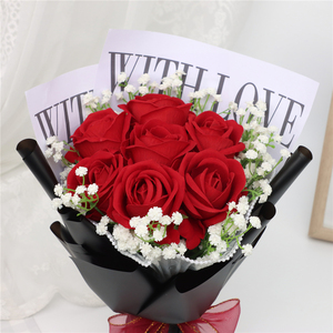 Rose artificiali in seta con carta da <span class=keywords><strong>regalo</strong></span> per <span class=keywords><strong>fidanzata</strong></span>, mamma, moglie, compleanno, <span class=keywords><strong>anniversario</strong></span>, San Valentino - Product Image 4