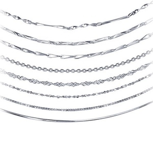 Collier en argent sterling 925, ensemble de chaînes à maillons avec fermoir mousqueton, chaînes de pull réglables en os de serpent, bijoux de mode - Product Image 3