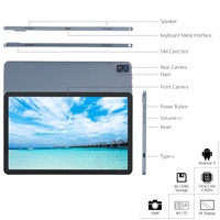 Tablette Android 11 Pouces, Écran 2K 1200x2000 FHD IPS Tactile, 6 Go 128 Go, Octa Core, Double WiFi 2.4+5G, PC de Jeu