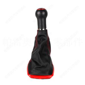 Levier de vitesses en cuir pour Volkswagen Golf 4, 6 vitesses, surpiqûres rouges, design ergonomique - Product Image 1