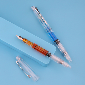 MAJOHN S8 pronto per la spedizione novità resina plastica penna <span class=keywords><strong>stilografica</strong></span> trasparente e inchiostro <span class=keywords><strong>a</strong></span> colori studenti che scrivono penne pratiche made in China - Product Image 6
