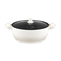 Marmite Électrique Portable 4L en Acier Inoxydable avec Contrôle Numérique, Couvercle en Verre Trempé Antiadhésif, Multifonction pour Frire et Cuire les Steaks