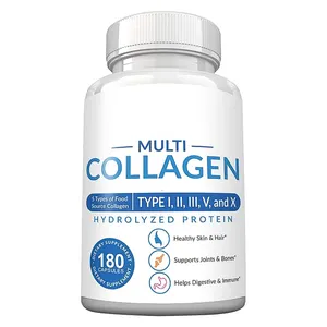 OEM đa Collagen viên nang loại I, II, III collagen peptide viên nang phát sáng da cỏ ăn thịt bò Collagen bổ sung