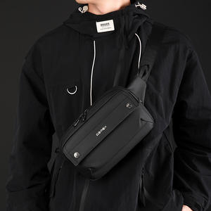 Sac de poitrine pour homme WePower, nylon imperméable, noir, design minimaliste carré, usage quotidien, automne 2025 - Product Image 3