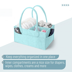 Felt Nursery Storage Bag with Compartments <strong>Nappy</strong> <strong>Caddy</strong> <strong>Organiser</strong> for Newborns and Babies - Product Image 4