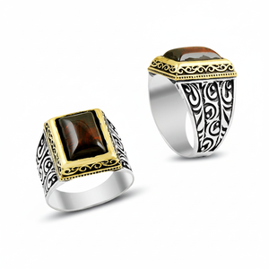 925K Sterling Silver Carnelian <b>Men</b> <b>Ring</b> - Product Image 2