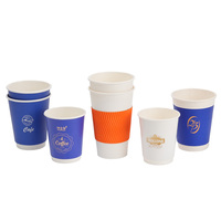 Vente en gros de gobelets à café jetables biodégradables en papier de qualité alimentaire certifié FSC, imprimés sur mesure, inodores
