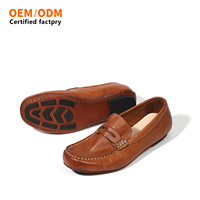 Mocassins en cuir pour hommes en gros – Mocassins décontractés rétro faits main en cuir lavé pour hommes, à enfiler, bout rond, pour le bureau et la carrière