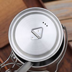 Échantillon gratuit CE Camping Pot 750ml Tasse ou pot léger de luxe, portable avec poignées pliables et couvercle pour l'extérieur - Product Image 5