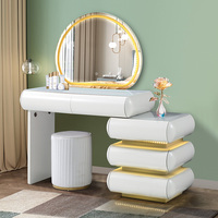 Meuble de maison, nouvelle conception, coiffeuse avec éclairage LED, prix de gros, commode de maquillage personnalisée pour chambre à coucher avec miroir pour filles