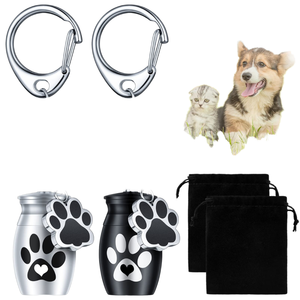 Llavero con urna conmemorativa para huellas de perro, con botella de perfume, para cenizas de mascotas pequeñas, regalo de condolencia - Product Image 2