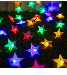 Luz de cadena de estrellas solares LED Festival de <span class=keywords><strong>Navidad</strong></span> puesto de mercado nocturno <span class=keywords><strong>luces</strong></span> de Ambiente de camping <span class=keywords><strong>luces</strong></span> decorativas de balcón - Product Image 3
