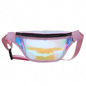 Sac banane holographique élégant PAXDUN pour femme, sac de taille transparent en PVC laser - Product Image 1